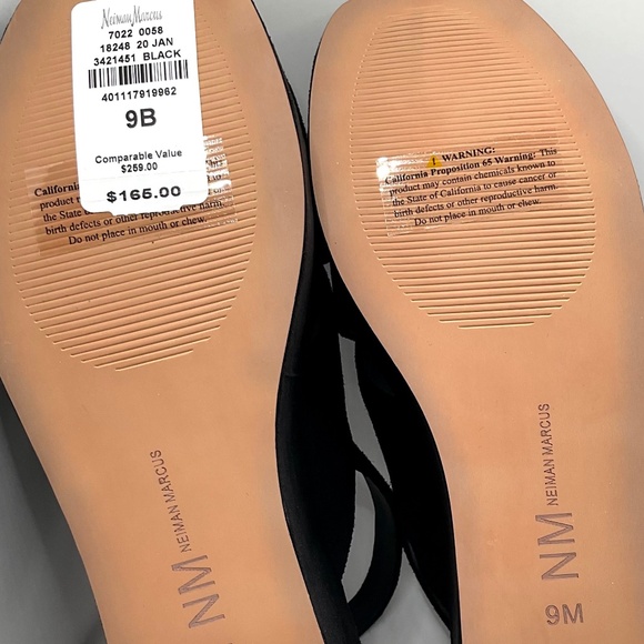 NEIMAN MARCUS sandal Size 9M black suede NEW w box - Picture 7 of 9